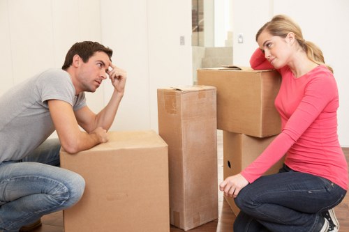Furniture and box loading into a moving van