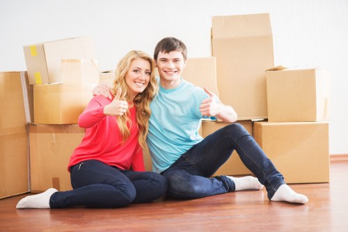 Office and home moving service scene in Willesden