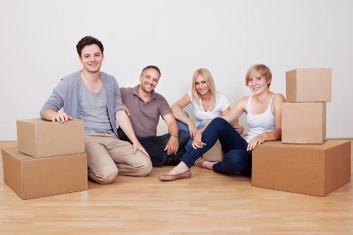 Packed household items ready for a local move in Willesden